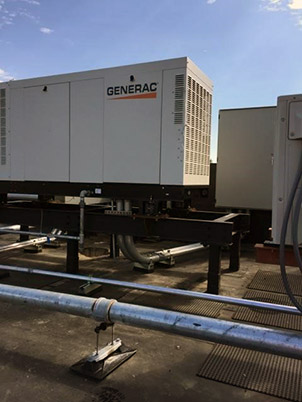 Rooftop standby generator installation